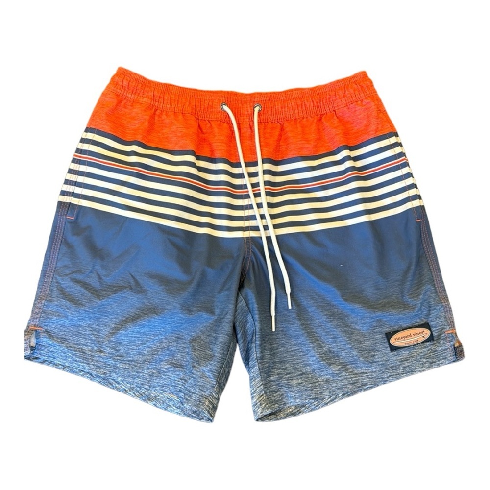 Vineyard Vines Chappy Swim Trunks Mens Small Red White Blue Lined Pockets